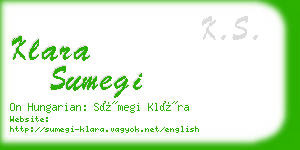 klara sumegi business card